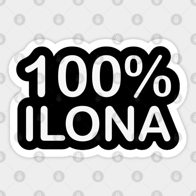 Ilona Name, father of the groom gifts for wedding. Sticker by BlackCricketdesign